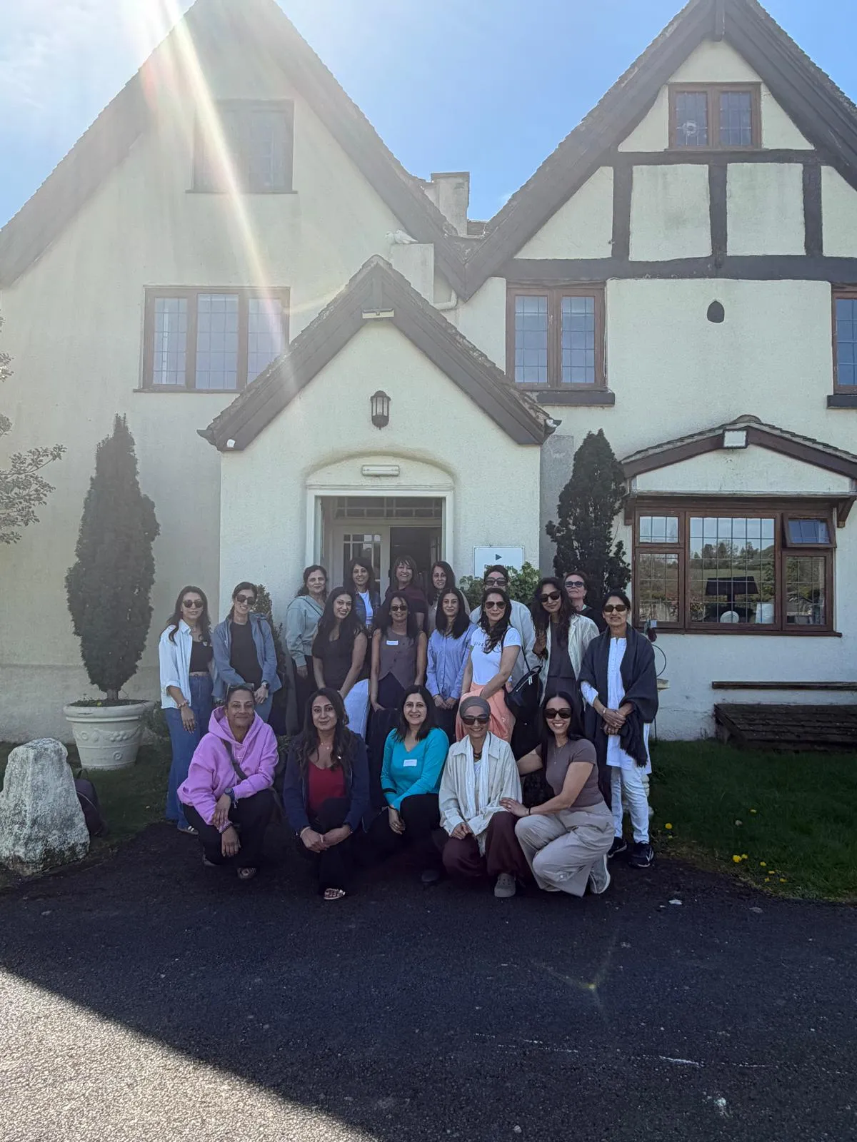 Wellness Day Retreat guests outside the house at Wootton Wellness Park, April 2026